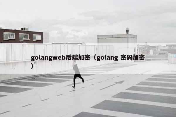 golangweb后端加密（golang 密码加密）