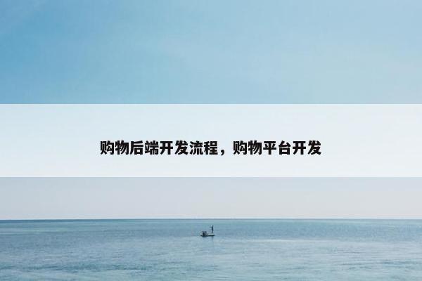 购物后端开发流程，购物平台开发