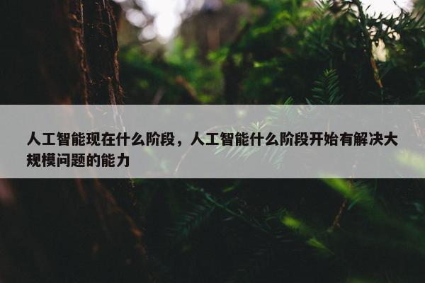 人工智能现在什么阶段，人工智能什么阶段开始有解决大规模问题的能力