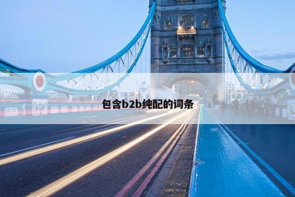 包含b2b纯配的词条
