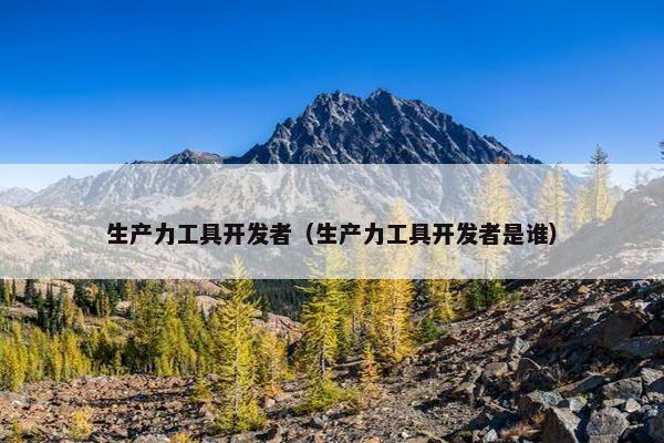 生产力工具开发者（生产力工具开发者是谁）
