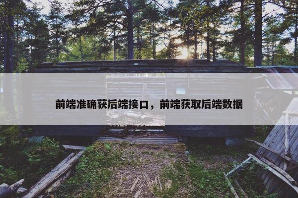 前端准确获后端接口，前端获取后端数据