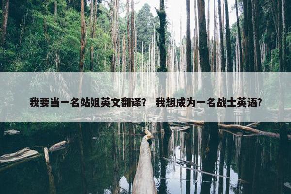 我要当一名站姐英文翻译？ 我想成为一名战士英语？