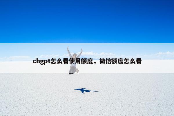 chgpt怎么看使用额度，微信额度怎么看
