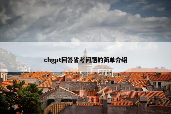 chgpt回答省考问题的简单介绍