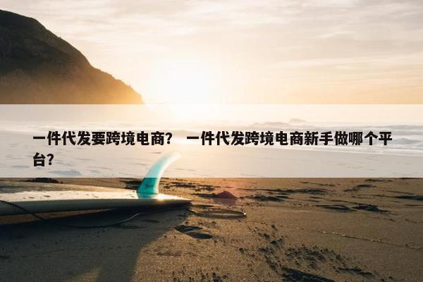 一件代发要跨境电商？ 一件代发跨境电商新手做哪个平台？