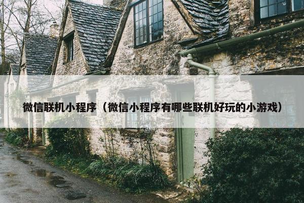 微信联机小程序（微信小程序有哪些联机好玩的小游戏）