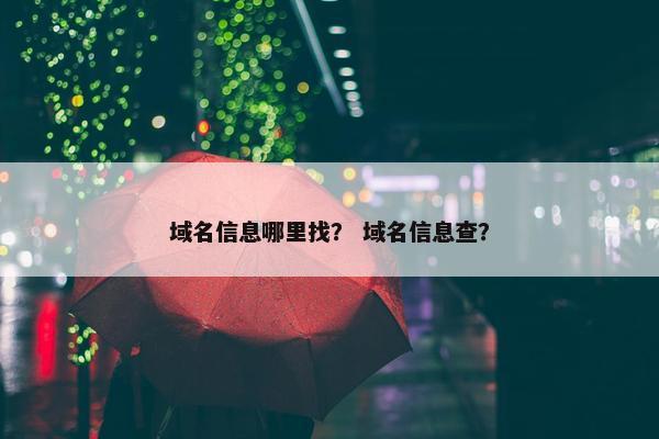 域名信息哪里找？ 域名信息查？