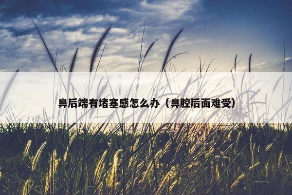 鼻后端有堵塞感怎么办（鼻腔后面难受）