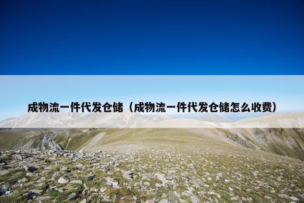 成物流一件代发仓储（成物流一件代发仓储怎么收费）