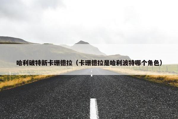 哈利破特新卡珊德拉（卡珊德拉是哈利波特哪个角色）