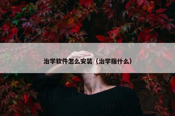 治学软件怎么安装（治学指什么）