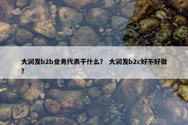 大润发b2b业务代表干什么？ 大润发b2c好不好做？