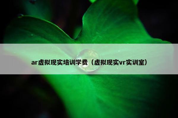 ar虚拟现实培训学费（虚拟现实vr实训室）