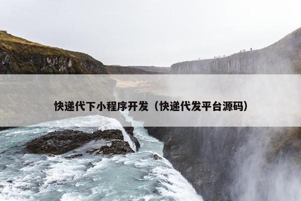 快递代下小程序开发（快递代发平台源码）