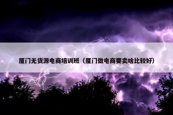 厦门无货源电商培训班（厦门做电商要卖啥比较好）