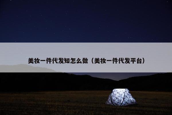 美妆一件代发知怎么做（美妆一件代发平台）