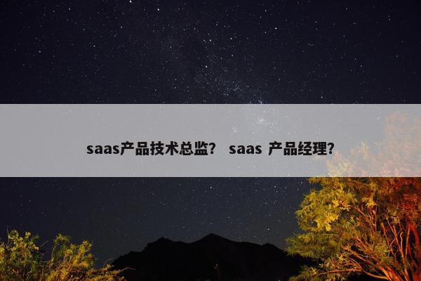 saas产品技术总监？ saas 产品经理？