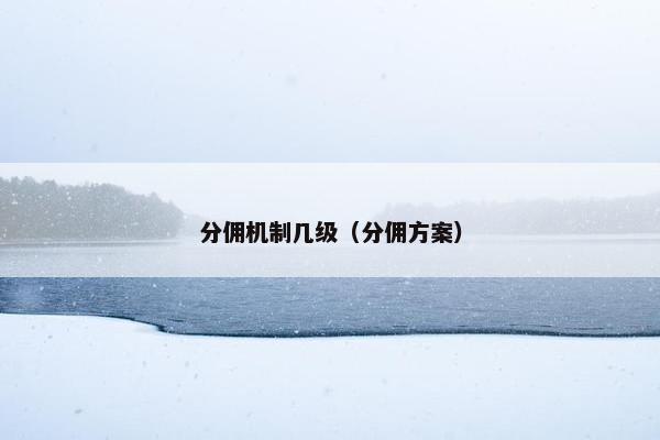 分佣机制几级（分佣方案）
