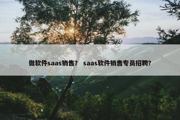 做软件saas销售？ saas软件销售专员招聘？