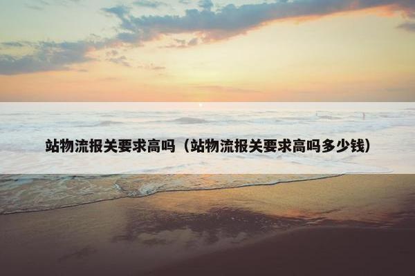 站物流报关要求高吗（站物流报关要求高吗多少钱）