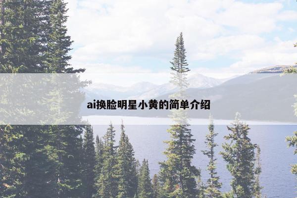 ai换脸明星小黄的简单介绍