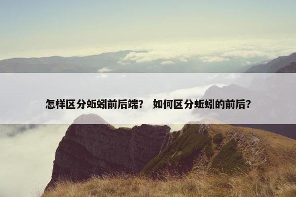 怎样区分蚯蚓前后端？ 如何区分蚯蚓的前后？
