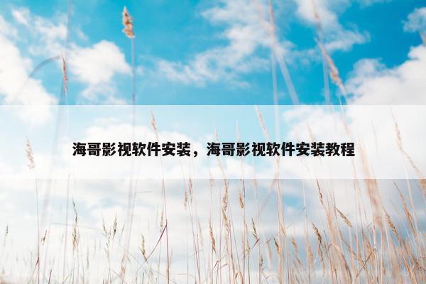海哥影视软件安装，海哥影视软件安装教程