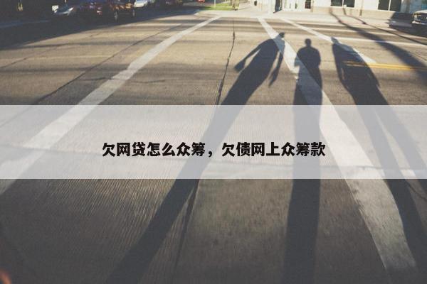 欠网贷怎么众筹，欠债网上众筹款