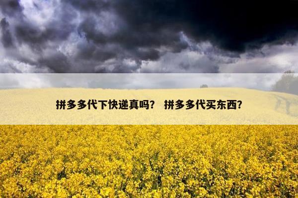 拼多多代下快递真吗？ 拼多多代买东西？
