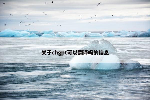 关于chgpt可以翻译吗的信息