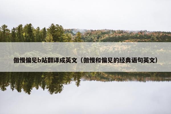傲慢偏见b站翻译成英文（傲慢和偏见的经典语句英文）