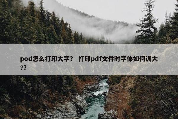 pod怎么打印大字？ 打印pdf文件时字体如何调大?？