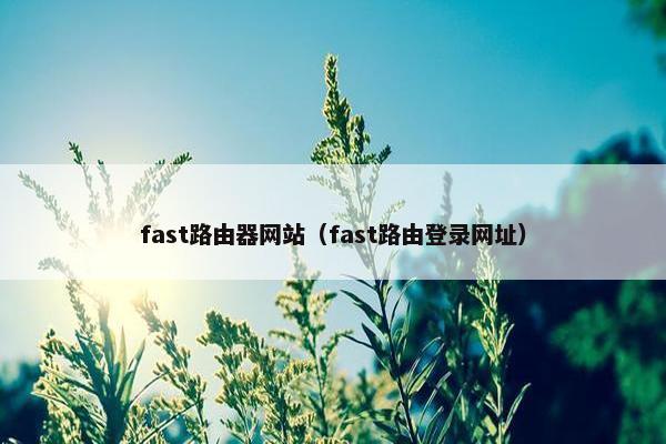 fast路由器网站（fast路由登录网址）