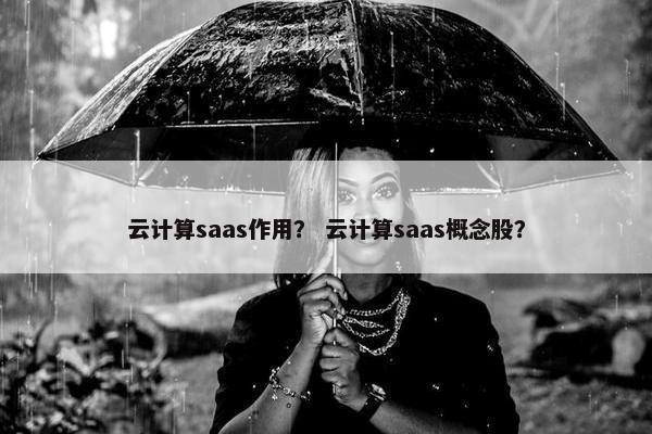 云计算saas作用？ 云计算saas概念股？