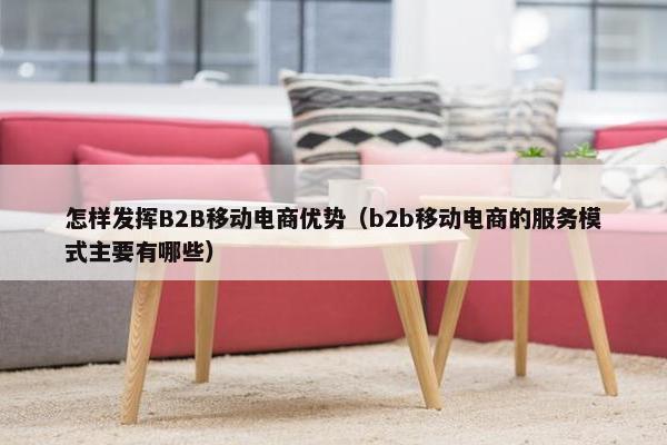 怎样发挥B2B移动电商优势（b2b移动电商的服务模式主要有哪些）