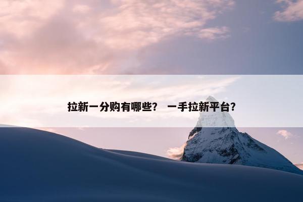 拉新一分购有哪些？ 一手拉新平台？