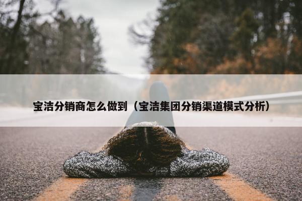宝洁分销商怎么做到（宝洁集团分销渠道模式分析）