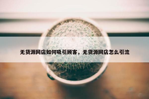 无货源网店如何吸引顾客，无货源网店怎么引流