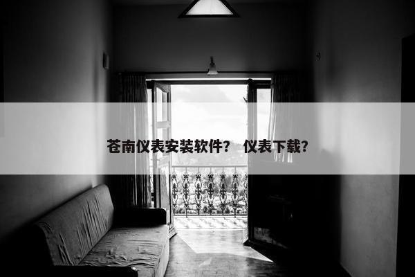 苍南仪表安装软件？ 仪表下载？