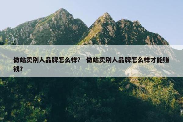 做站卖别人品牌怎么样？ 做站卖别人品牌怎么样才能赚钱？
