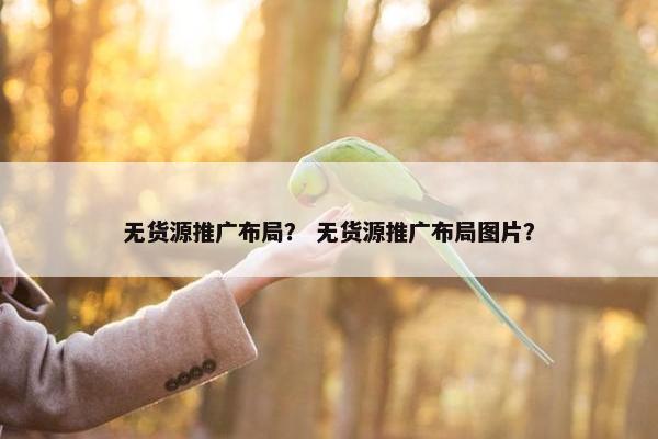 无货源推广布局？ 无货源推广布局图片？