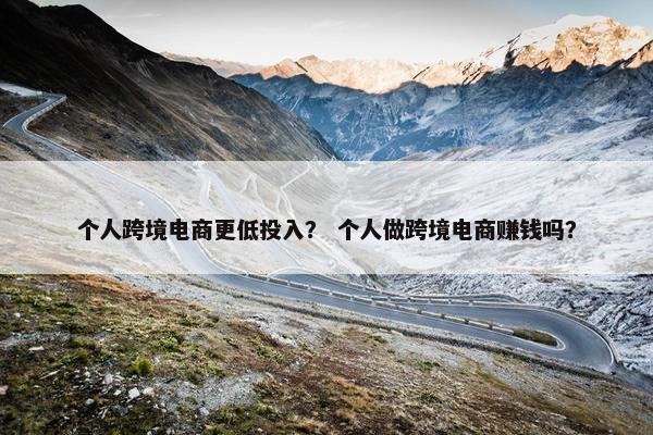 个人跨境电商更低投入？ 个人做跨境电商赚钱吗？