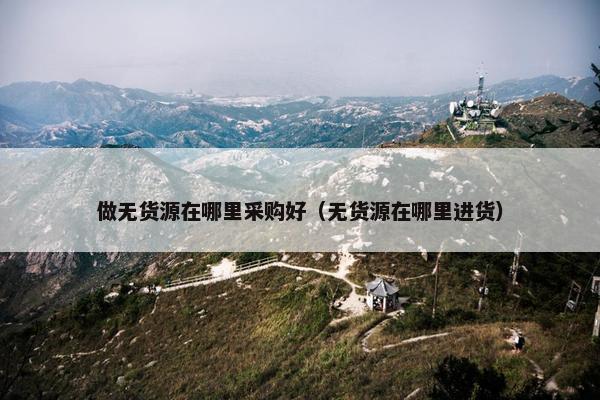 做无货源在哪里采购好（无货源在哪里进货）