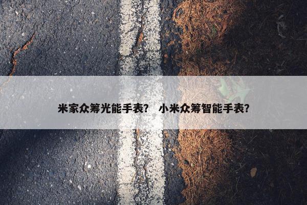 米家众筹光能手表？ 小米众筹智能手表？