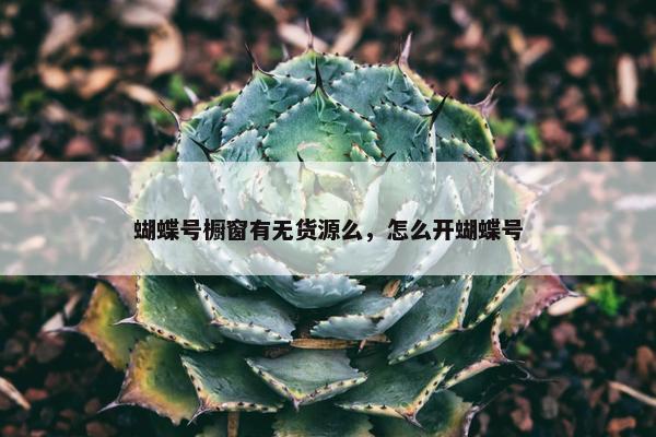 蝴蝶号橱窗有无货源么，怎么开蝴蝶号