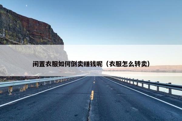 闲置衣服如何倒卖赚钱呢（衣服怎么转卖）