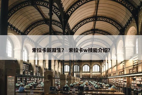 索拉卡新双生？ 索拉卡w技能介绍？