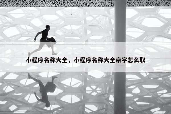 小程序名称大全，小程序名称大全京字怎么取