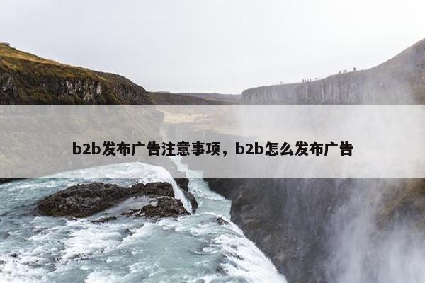 b2b发布广告注意事项，b2b怎么发布广告